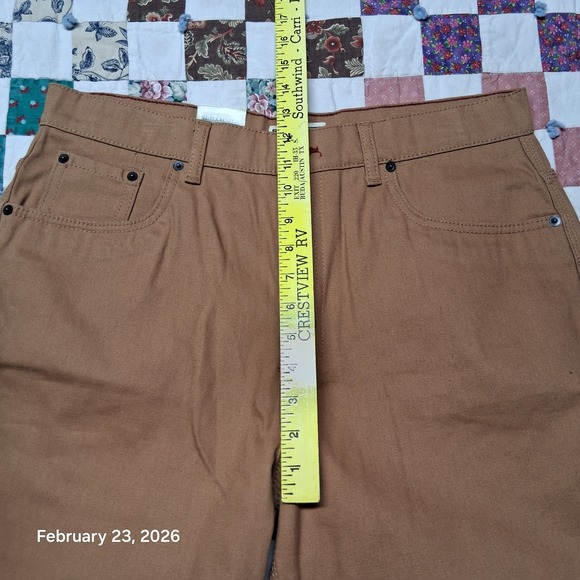 NWT Field & Forest Brown Duck Canvas Pants Size 34x34 Stain Resistant Straight - Picture 11 of 14